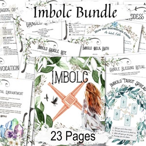 IMBOLC SABBAT BUNDLE 23 Printable Pages of Wicca Witchcraft Traditions, Correspondences Rituals Spells Recipes & Prayers, Candlemas Grimoire