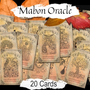 MABON ORACLE,  Gain Spiritual Insight & Guidance, Access Hidden Truths with Inspiring Messages, 20 Printable Cards,