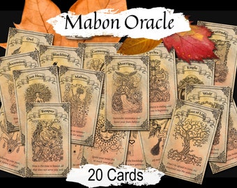 MABON ORACLE,  Gain Spiritual Insight & Guidance, Access Hidden Truths with Inspiring Messages, 20 Printable Cards,