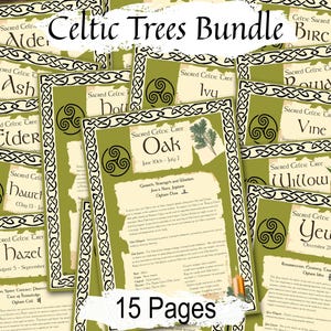 Celtic Tree Calendar: Druid Tree Months Spellbook Pages (PDF)