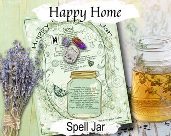 Hechizo para un hogar feliz: Cómo hacer un frasco de bruja para protección y felicidad (PDF imprimible)