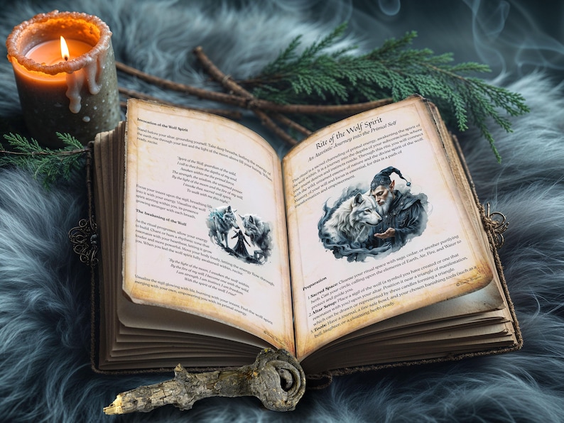 Rite of the Wolf Spirit: A Primal Journey - Complete Witchcraft Ritual, Book of Shadows Pages