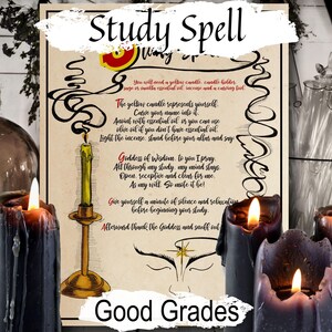 Ace Your Exams:  With This Powerful Study Spell, Printable Spellbook Page