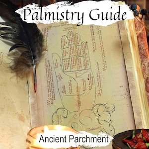 PALMISTRY, Ancient Hand-drawn Parchment, Old Witch Grimoire, Alchemy Witchcraft, Palm Reading, Chiromancy Occult Divination, Grimoire Print