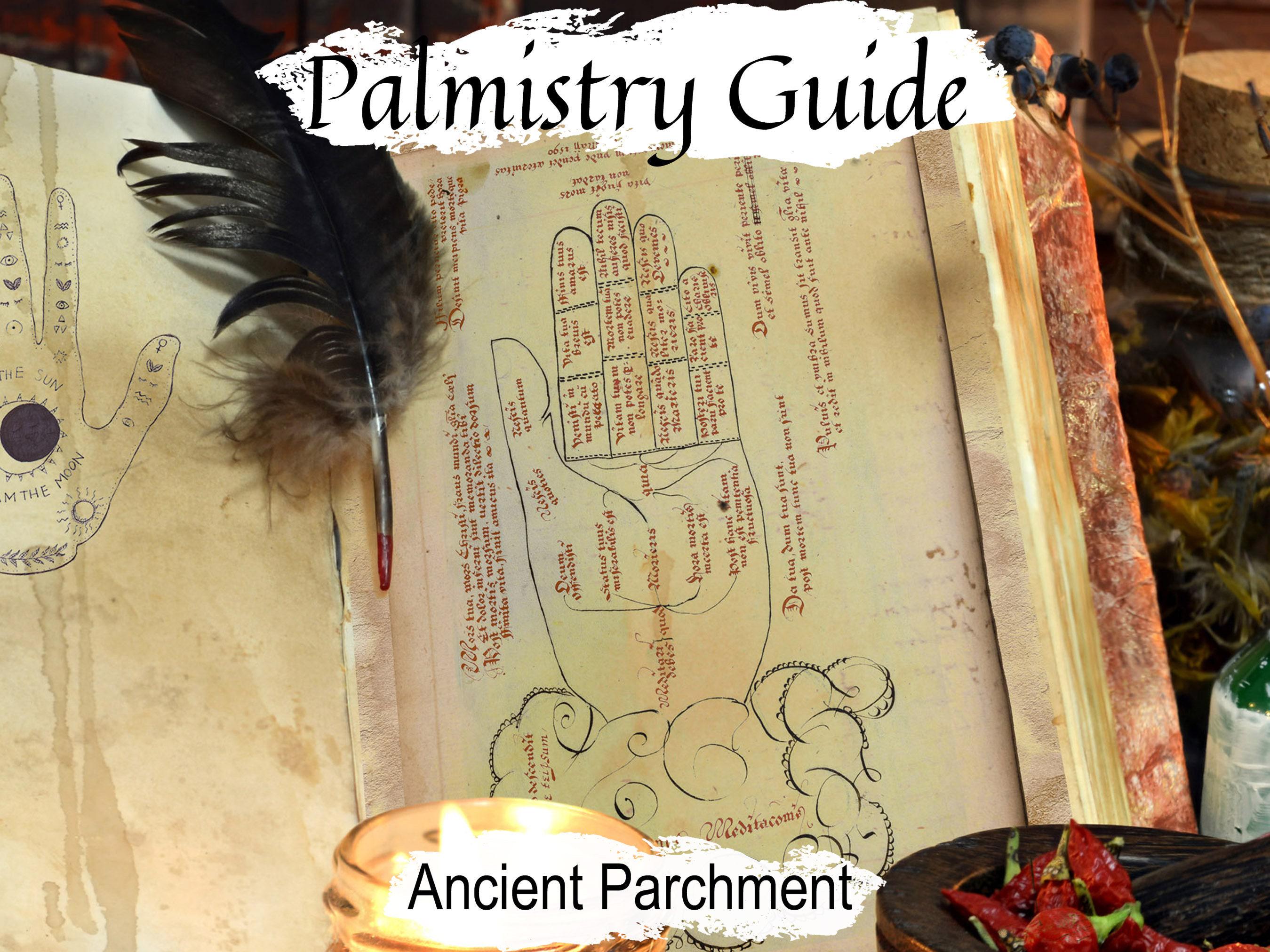 手相占いの印刷：古代魔術羊皮紙、手相占いガイド（JPG \u0026 PDF） - Etsy 日本, image size:2699x2024