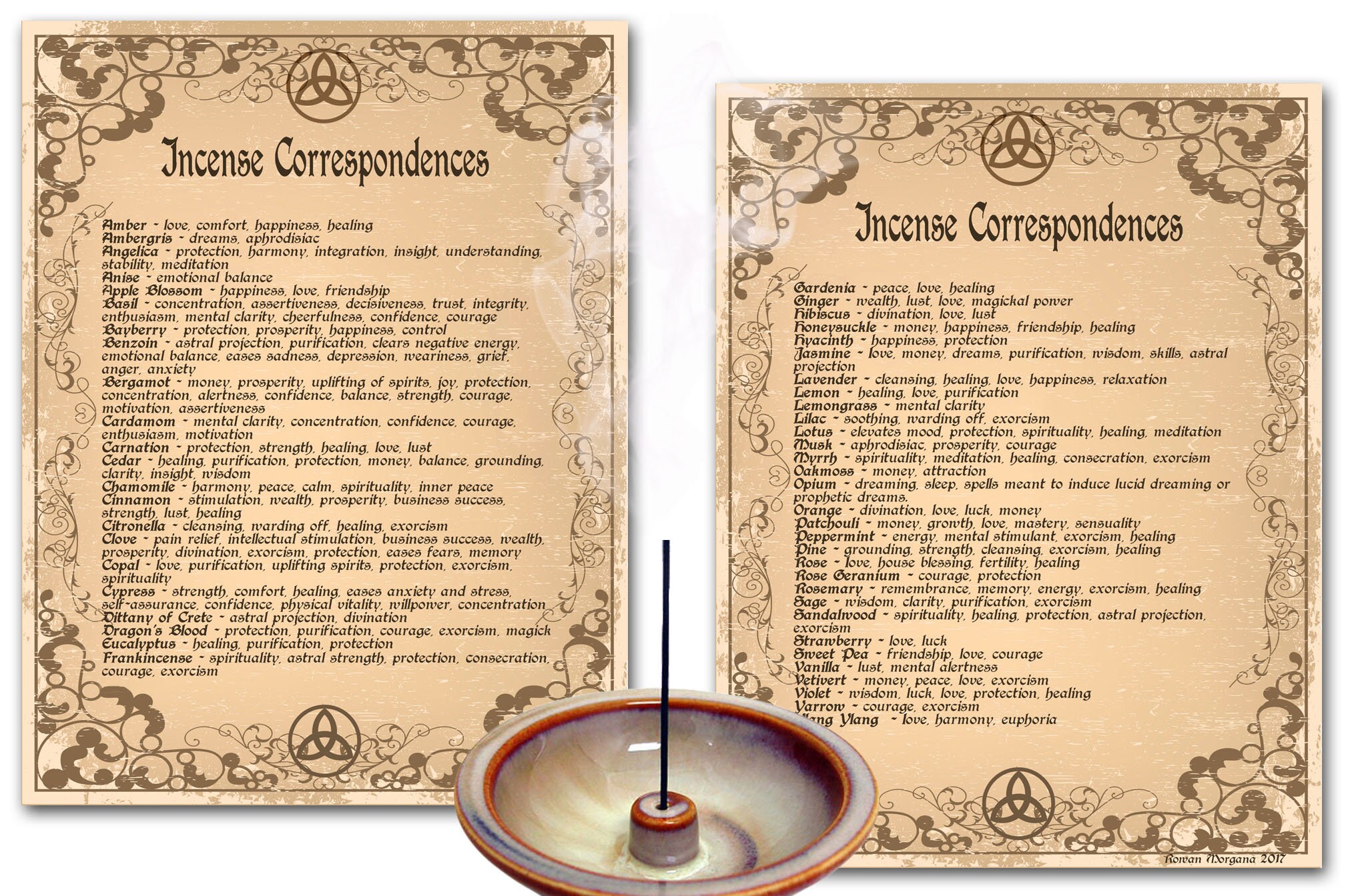 INCENSE CORRESPONDENCES Incense Magic Incense for Spells Etsy