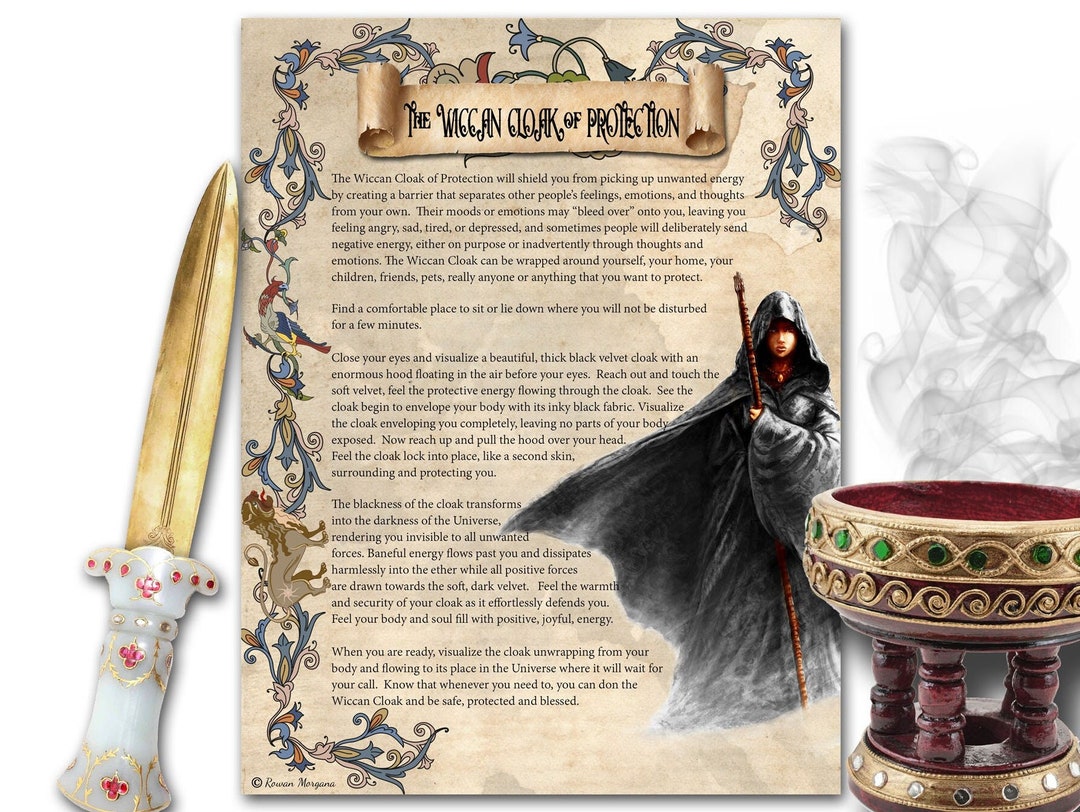 WICCAN CLOAK of PROTECTION, Witchcraft Psychic Defense Spell, Cloak of
