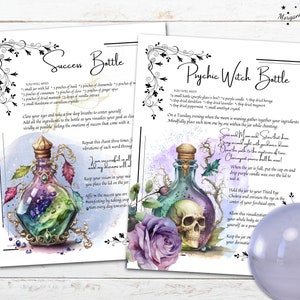 Wicca Witchcraft Spell Bottle Recipes printable bundle by Morgana Magick Spell.