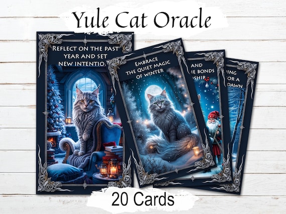 Yule Cat Oracle Cards: Jólakötturinn Tarot, Icelandic Christmas, 20 Cards  (Printable PDF)