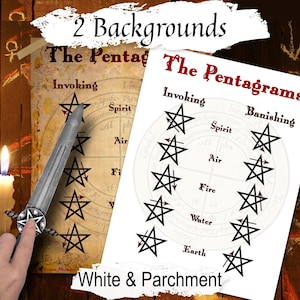 PENTAGRAM MAGIC, Witchcraft Invoking and Banishing Pentagrams Cheat Sheet, Wicca Pentacle Pentagram, Call the Quarters, Cast a Wicca Circle - Morgana Magick Spell