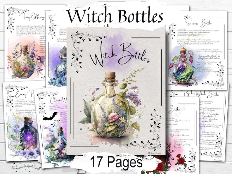 Witch Spell Bottles Bundle:  Enchant Your Life with 12 Original Jar Spells