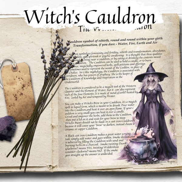 WITCH'S CAULDRON GUIDE, Hecate Magic Potions,  Rituals Spellcasting, fertility and rebirth, Potion Brew, Spellcasting, Scrying Printable