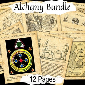 ALCHEMY BUNDLE, Philosophers Stone, HP Blavatsky, Ceremonial Magic, Key of Solomon, Hermetic Science, Goetia, Theosophical, 12 Printable Pgs