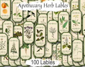 Apothecary Herb Labels: Vintage Botanical Witchcraft Tags (JPG & PDF)