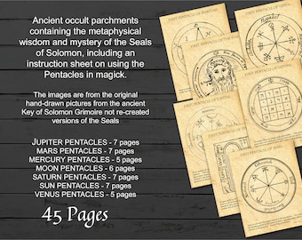 ソロモンの五芒星：7つの強力な印章とシンボル（45ページ、PDF