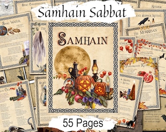 Samhain Bundle: Spells, Rituals, Recipes & Grimoire Pages, Halloween Witch,  (55 Page PDF)
