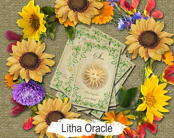 Litha Oracle: 20 Printable Cards, Summer Solstice Divination with Inspirational Messages