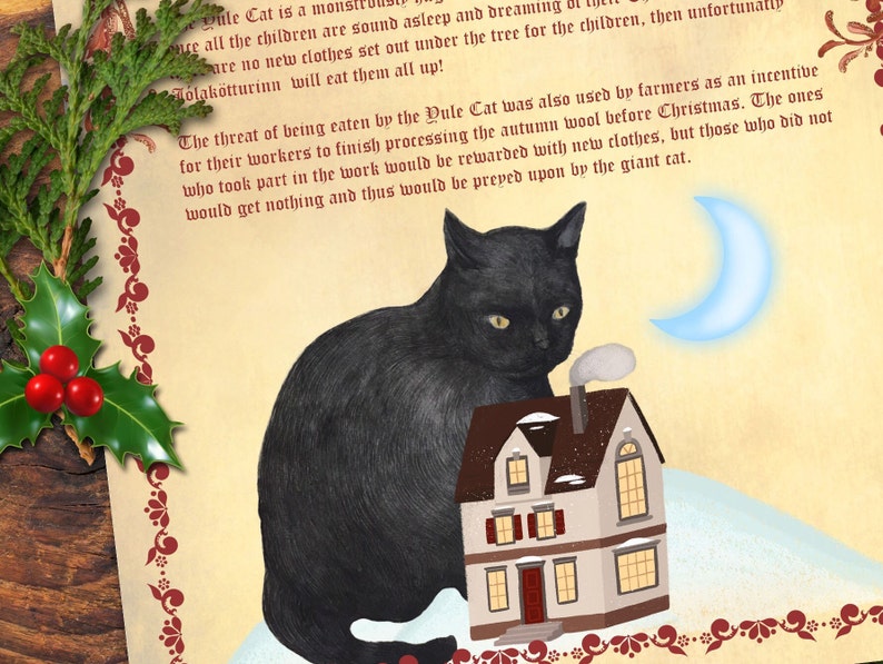 ICELANDIC YULE CAT Legend,  Jólakötturinn The Christmas Cat of Iceland, Christmas Cat Monster, He will eat you if you don't get new clothes! - Morgana Magick Spell