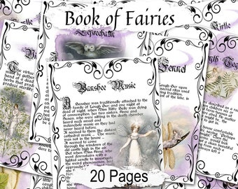 BOOK of FAIRIES, 19th Century, Celtic Fae Beliefs from an Authentic Fairy Spellbook for your Book of Shadows, 20 Printable Pages