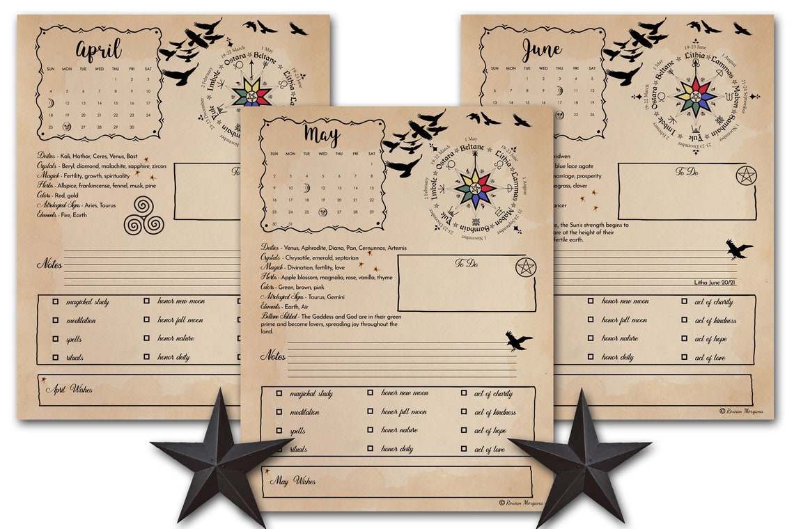 2021 WITCH CALENDAR PLANNER 12 Printable Pages for Book of | Etsy