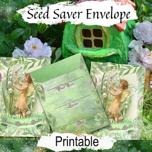 Sobres para guardar y cambiar semillas de hadas, paquete de regalo para jardín, accesorios para el jardín de Plant Parent, etiquetas imprimibles para bolsitas de jardín