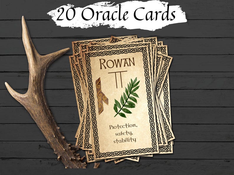 OGHAM ORACLE CARDS  Wicca Witchcraft Oracle Cards to Print at Home, Ogham Tarot Printable Oracle Deck Messages, Celtic Ogham Spirit Deck - Morgana Magick Spell