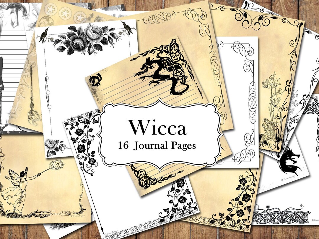 WICCA JOURNAL PAGES 16 Pages Wicca Blank Spell Paper - Etsy