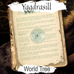 YGGDRASIL, Sacred Tree of Norse Mythology and Celtic Legends, Odin&#39;s World Tree, Printable Spellbook Page