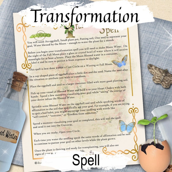 TRANSFORMATION SPELL, Change your Life Spell,  Wicca Change Your Mindset, Healthy Life Habits, Mindset Magick Break Addiction, Will Power