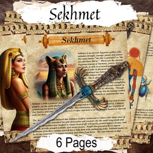 GODDESS SEKHMET The Mythology of the Egyptian Goddess of Harmony Justice & Balance,  Grimoire Altar Guide,  6 Printable Pages