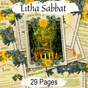 LITHA SABBAT, 29 Seiten, Sommersonnenwende Traditionen, Schriftkorrespondenzen, Rituale, Zaubersprüche, Rezepte und mehr, druckbare Grimoire Seiten