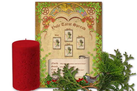 Pagan Yule Tarot Card Spreads for Book of Shadows Printable Tarot Card Spread for Christmas