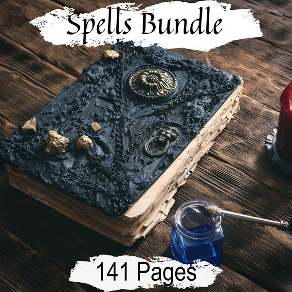 SPELLS BUNDLE 67 Spells, Genuine Original Wicca Witchcraft Magic for your Spellbook or Book of Shadows, 141 Printable Pages