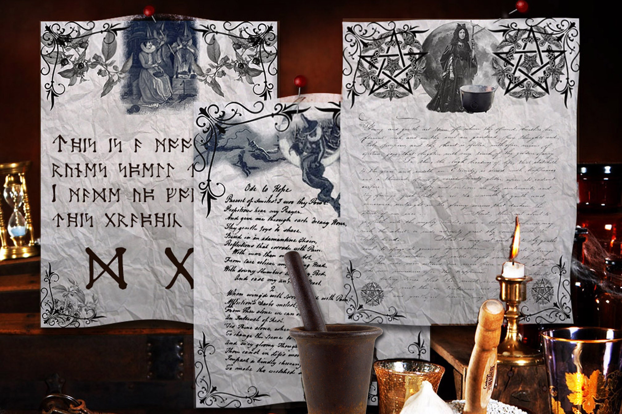 OLD WITCHES Journal Pages 3 Printable Pages Witchcraft | Etsy