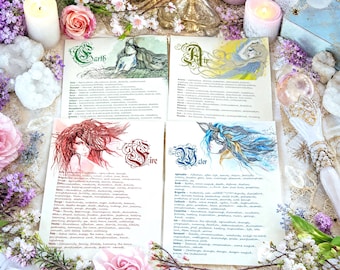 Element Göttinnen: Wicca Spickzettel für dein Buch der Schatten