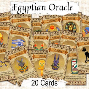 Ägyptische Orakel Karten: Göttliche Inspiration, 20 druckbare Designs (digitaler Download)