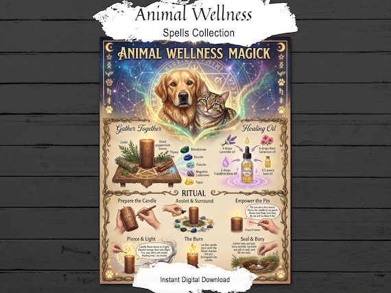 Animal Wellness Spell: Magic for Pet Health & Recovery (Printable PDF)