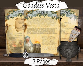 Goddess Vesta Printable: Hearth, Home & Family (PDF Download)