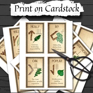 OGHAM ORACLE CARDS  Wicca Witchcraft Oracle Cards to Print at Home, Ogham Tarot Printable Oracle Deck Messages, Celtic Ogham Spirit Deck - Morgana Magick Spell
