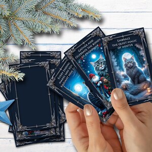YULE CAT ORACLE, Jólakötturinn Tarot, Inspirational Message Cards, Icelandic Christmas Cat, Winter Solstice, Pagan Gift, 20 Printable Cards - Morgana Magick Spell