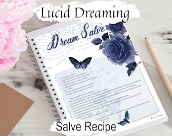 LUCID DREAMING SALVE Recipe, Astral Projection, Sleep Potion, Mugwort Wormwood & Vervain,  Spirit Dreamer, Printable Wicca Dream Journal