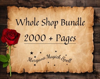 WHOLE SHOP BUNDLE, Giant Grimoire Spellbook, Over 2000 Pages, Everything in the Shop, Digital Download, Entire Store pdf, Wicca & Witchcraft