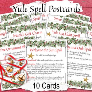 YULE ZAUBER KARTEN, Zauber und Magie, 10 druckbare Postkarten, 5,5 "x 4,5", Wicca Sabbat Altar, Winter Sonnenwende Rituale