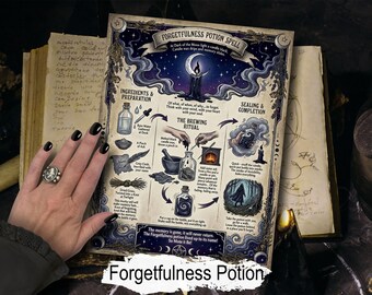 Forgetfulness Potion: Banish Memory Spell, Wicca Witch Recipe (Digital Download)