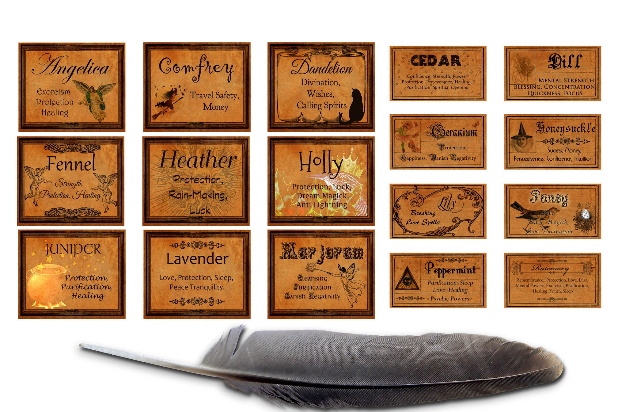 WITCH LABELS 1 37 LABELS Herbs and their Magickal Uses | Etsy