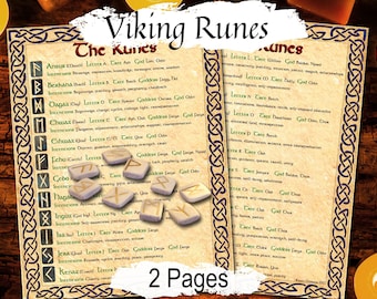Runas vikingas: Guía rápida para adivinación, magia y lecturas (PDF de 2 páginas)