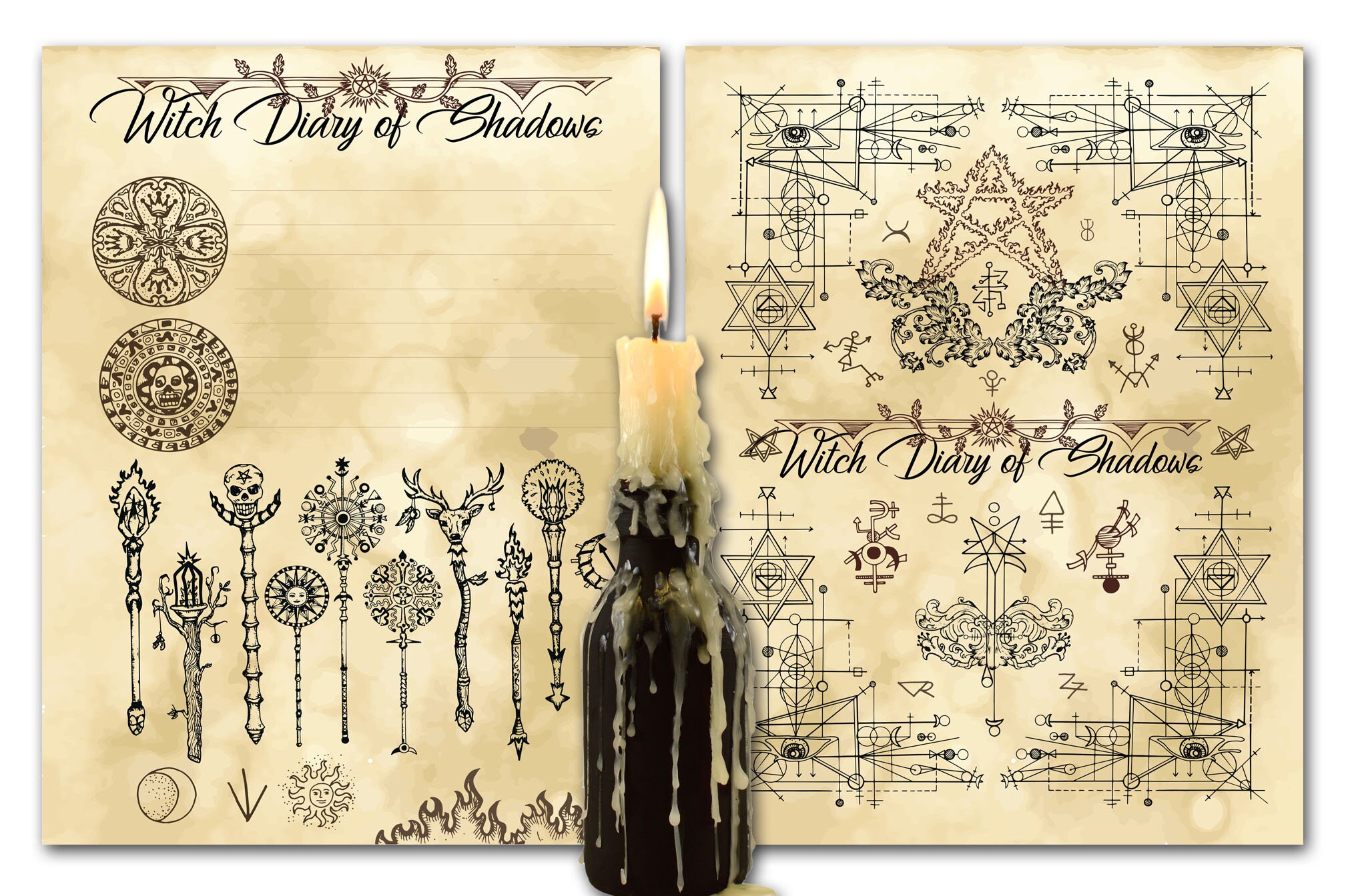 WICCA JOURNAL PAGES 16 Printable Pages Book of Shadows | Etsy