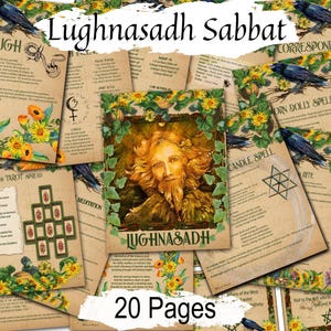 Grimoire-pagina&#39;s Lughnasadh Sabbat: spreuken, rituelen, recepten (downloadbaar pdf-spreukenboek)