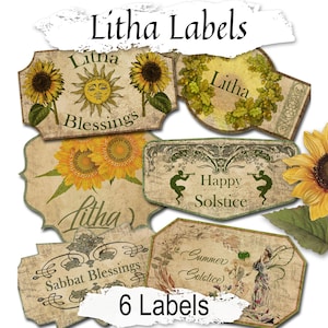 Litha Sabbat Labels: Printable Ritual & Spell Tags (Digital Download)