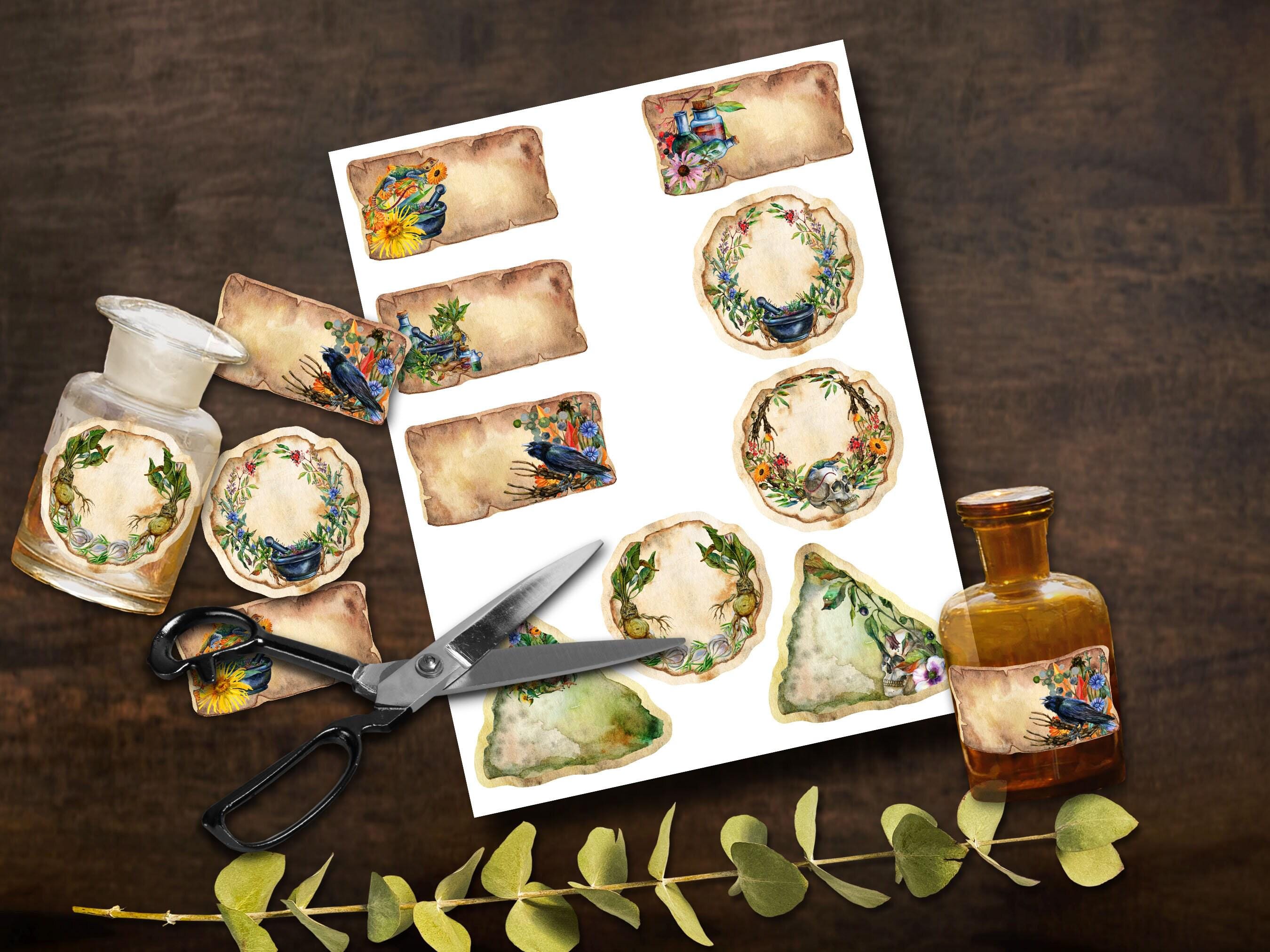 Alchemy Labels: 9 Mystical Stickers for Spells, Potions & Witchcraft - Etsy